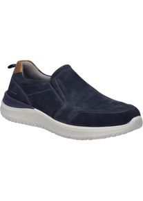 Slipper Josef Seibel "Wales 04, dunkelblau-kombi", Damen, Gr. 40, blau (dunkelblau, kombi), Obermaterial: 100% Rindsleder Leather cow., Schuhe Slipper