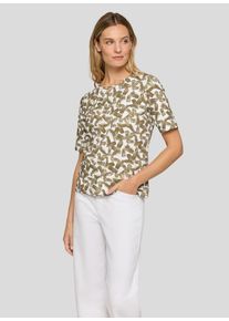 Rundhalsshirt Rabe, Damen, Gr. 38, thymian, Web, Obermaterial: 92% Baumwolle, 8% Elasthan, bedruckt, tailliert h&uuml;ftbedeckend, Rundhals, Shirts Rundhalsshirt, mit Allover-Muster