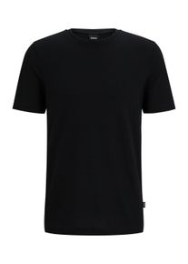 T-Shirt BOSS "Tiburt 240", Damen, Gr. L, schwarz 001, Piqu&eacute;, Obermaterial: 75% Baumwolle, 25% Polyester, unifarben, regular fit normal, Rundhals, abgesteppte Kante, Shirts T-Shirt, mit Jacquard-Struktur, regular fit