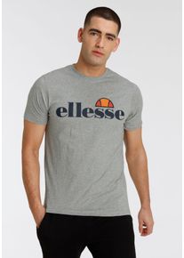 T-Shirt Ellesse "SL PRADO TEE", Herren, Gr. S, grau (grau marl), Obermaterial: 100% Baumwolle, Basic schmal h&uuml;ftlang, Rundhals, Shirts T-Shirt
