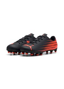Fu&szlig;ballschuh Puma "ATTACANTO II FG/AG JR", Kinder, Gr. 38,5, Puma schwarz, glowing rot, Synthetik, bedruckt, Schuhe Fu&szlig;ballschuh, f&uuml;r Rasen- und Kunstrasenpl&auml;tze, f&uuml;r Jugendliche