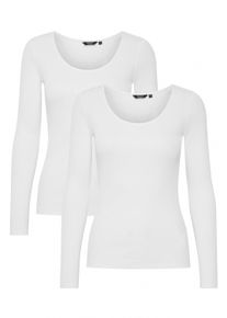 Sweatshirt oxmo "Longsleeve OXIskat", Damen, Gr. XL, wei&szlig; (wei&szlig;, wei&szlig;), Obermaterial: 95% Baumwolle CO. 5% Elasthan EL., normal, Sweatshirts Sweatshirt