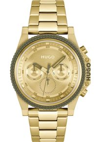 Multifunktionsuhr Hugo "BRAVE", gold (goldfarben), Armbanduhren, Damen, Multifunktionsuhr, Quarzuhr, Armbanduhr, Herrenuhr, Datum, Edelstahlarmband