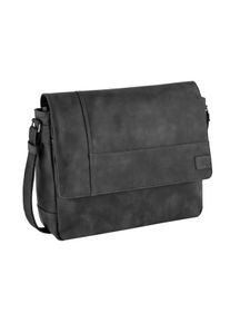 Messenger Bag Camel Active "Laos", Herren, Gr. B/H/T: 40cm x 28cm x 13cm, schwarz, Polyurethan, Polyurethan (PU), Retro, beschichtet, kontrastfarbene Details, leichte Abriebeffekte, Taschen Messenger Bag, funktionaler Begleiter mit sportlichen Details ideal f&uuml;r den Alltag