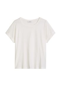 Marc O'Polo T-Shirt MARC O'POLO DENIM, Damen, Gr. XS, silky wei&szlig;, Jersey, Obermaterial: 100% Baumwolle, relaxed fit normal, Rundhals, Umschlagbund, Shirts T-Shirt, relaxed aus Organic Cotton