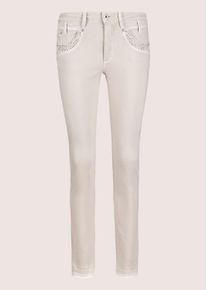 Madeleine Mode Regular-fit-Jeans MADELEINE "Jeans Slim Jeans", Damen, Gr. 22, N-Gr, beige (cappuccino), Obermaterial: 92% Baumwolle CO. 6% Elastomultiester ELE. 2% Elasthan EL., Jeans Regular-fit-Jeans