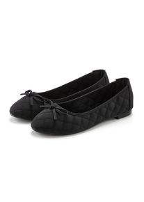 Ballerina Lascana "Slipper, Schl&uuml;pfschuh, Freizeitschuh, Slip-On-Sneaker", Damen, Gr. 36, schwarz, Obermaterial: 100% Lederimitat. Decksohle: 100% Textilmaterial. Futter: 100% Textilmaterial. Laufsohle: 100% Synthetik, unifarben, Schuhe Ballerina, mit Schleifenapplikation VEGAN, Topseller