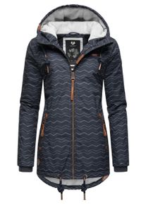 Winterjacke Ragwear "Winterjacke Zuzka Winter", Damen, Gr. XS, blau (navy zig zag22), Obermaterial: 100% Polyester PES. Obermaterial: Futter: 100% Polyester PES. 100% Polyester PES., Jacken Winterjacke