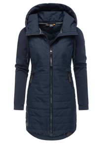 Steppmantel Ragwear "Steppmantel Lucinda Long", Damen, Gr. XL, blau (navy22), Obermaterial: 100% Polyester PES. Obermaterial: 100% Baumwolle CO. Futter: 100% Polyester PES. 100% Polyester PES., M&auml;ntel Steppmantel