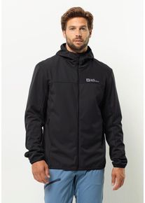 Softshelljacke Jack Wolfskin "FELDBERG HOODY M", Herren, Gr. L (52), schwarz, Hauptmaterial: 100% Polyester, Jacken Softshelljacke
