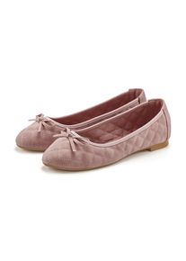 Ballerina Lascana "Slipper, Schl&uuml;pfschuh, Freizeitschuh, Slip-On-Sneaker", Damen, Gr. 41, rosa (rose), Obermaterial: 100% Lederimitat. Decksohle: 100% Textilmaterial. Futter: 100% Textilmaterial. Laufsohle: 100% Synthetik, unifarben, Schuhe Ballerina, mit Schleifenapplikation VEGAN, Topseller