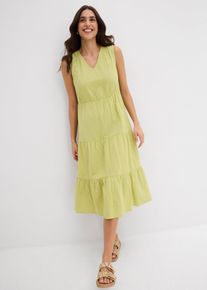 bonprix Kleid aus weichem Musselin, gr&uuml;n, Gr.40, weit geschnittenes Kleid aus reiner Baumwolle, aus 100% Baumwolle