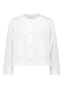 Outdoorjacke Cartoon "Casual-Jacke mit Rundhalsausschnitt", Damen, Gr. 42, wei&szlig; (rohwei&szlig;), Obermaterial: 80% Baumwolle CO. 20% Polyester PES., Jacken Outdoorjacke