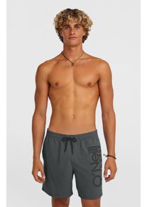 O`Neill Badeshorts O'NEILL "ORIGINAL CALI 16'' SWIMSHORTS", Herren, Gr. M (50), N-Gr, asphalt, Obermaterial: 100% Polyester, Badehosen Badeshorts, mit seitlichen Eingrifftaschen und Ges&auml;&szlig;tasche, mit Stickerei am Bein