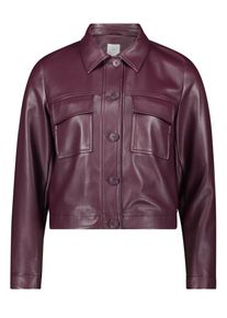 BETTY & CO Jackenblazer BETTY & CO "Lederjacke langarm", Damen, Gr. 44, rot (schwarz aubergine), Obermaterial: 50% Polyurethan PU. 50% Polyester PES., Blazer Jackenblazer