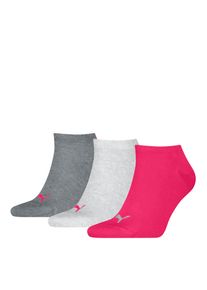 Sneakersocken Puma "Puma UNISEX SNEAKER PLAIN", Damen, Gr. 39-42, rosa (middle grau melange, pink), Baumwollmischung, Socken Sneakersocken, mit kleinem Logo