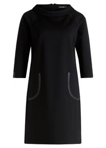 Sweatkleid Betty Barclay "Sweatkleid mit Kragen", Damen, Gr. 38, EURO, schwarz, 70% Viskose CV. 25% Polyester PES. 5% Elasthan EL., Kleider Sweatkleid
