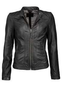 Lederjacke Mustang "Lederjacke Blanca", Damen, Gr. XS, schwarz, Obermaterial: 100% Lammleder LEL. Futter: 100% Baumwolle CO., Jacken Lederjacke