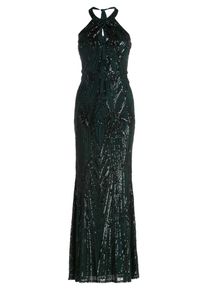 Abendkleid Vera Mont "Abendkleid im Glitzer-Look", Damen, Gr. 44, EURO, gr&uuml;n (dusty slate), Obermaterial: 97% Polyester PES. 3% Elasthan EL., Kleider Abendkleid