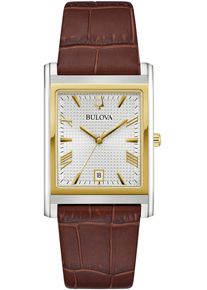 Quarzuhr Bulova "Sutton", braun, Armbanduhren, Damen, Quarzuhr, Armbanduhr, Herrenuhr, Damenuhr, Lederarmband, analog, Tag