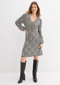 bonprix Jerseykleid aus Viskose-Mix, schwarz, Gr.44/46 (L), Modernes Kleid mit Knotendetail