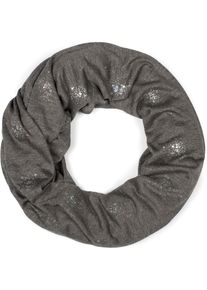 Loop styleBREAKER "Loop Schal mit Glitzer und Pailletten Punkte", Damen, grau (dunkelgrau meliert), Obermaterial: 50% Viskose CV. 50% Polyester PES., Modisch, Modet&uuml;cher Loop
