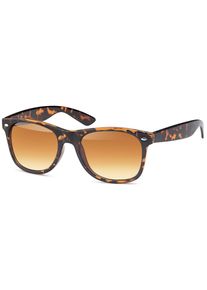 Wayfarer styleBREAKER "Nerd Sonnenbrille mit Rechteckigen Gl&auml;sern", Herren, braun (gestell braun demi, glas braun verlauf), Modisch, Sonnenbrillen Wayfarer