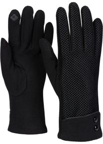 Baumwollhandschuhe styleBREAKER "Touchscreen Handschuhe mit weichem Riffel Muster", Damen, schwarz, Obermaterial: 70% Baumwolle CO. 30% Polyester PES., Modisch, Handschuhe Baumwollhandschuhe