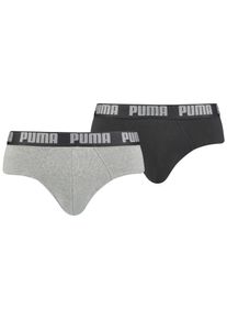 Slip Puma, Herren, Gr. S, grau (grau, schwarz), Obermaterial: 95% Baumwolle, 5% Elasthan, unifarben mit Farbeinsatz, k&ouml;rpernah, Unterhosen Slip, mit breitem Logobund