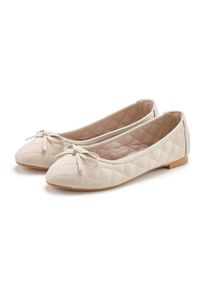 Ballerina Lascana "Slipper, Schl&uuml;pfschuh, Freizeitschuh, Slip-On-Sneaker", Damen, Gr. 44, beige, Obermaterial: 100% Lederimitat. Decksohle: 100% Textilmaterial. Futter: 100% Textilmaterial. Laufsohle: 100% Synthetik, unifarben, Schuhe Ballerina, mit Schleifenapplikation VEGAN, Topseller