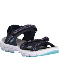 Sandale CMP "ALMAAK WMN HIKING SANDAL", Damen, Gr. 40, blau (navy, t&uuml;rkis), Synthetik, Textil, gemustert, Schuhe Sandale, mit Klettverschluss