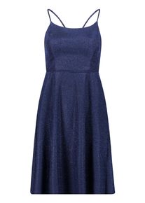 Cocktailkleid Vera Mont "Cocktailkleid mit Schn&uuml;rung", Damen, Gr. 32, EURO, blau (dunkelblau, schwarz), Obermaterial: 100% Polyester PES., Kleider Cocktailkleid