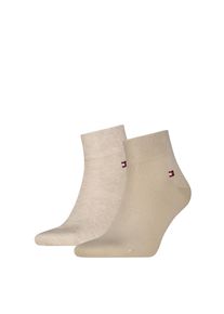 Kurzsocken Tommy Hilfiger "TH MEN QUARTER 2P", Herren, Gr. 43-46, sand, Baumwollmischung, normal, Socken Kurzsocken, weicher, elastischer Rippenbund, klassisches Tommy Hilfiger Logo