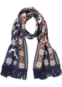 Strickschal Jan Vanderstorm "Schal TILO", Herren, Gr. 1, blau (dunkelblau gemustert), Obermaterial: 50% Baumwolle CO. 50% Polyacryl PAN., Modet&uuml;cher Strickschal