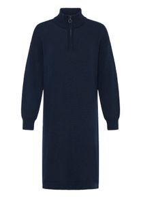 Strickkleid oxmo "Strickkleid OXFsanva", Damen, Gr. S, N-Gr, blau (night sky), Obermaterial: 70% Baumwolle CO. 30% Polyester PES., Kleider Strickkleid