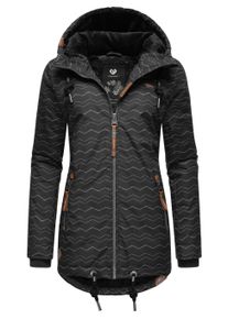 Winterjacke Ragwear "Winterjacke Zuzka Winter", Damen, Gr. M, schwarz (schwarz zig zag22), Obermaterial: 100% Polyester PES. Obermaterial: Futter: 100% Polyester PES. 100% Polyester PES., Jacken Winterjacke
