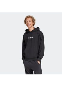 Kapuzensweatshirt adidas Sportswear "ESSENTIALS LINEAR FRENCH TERRY HOODIE", Herren, Gr. M, schwarz-wei&szlig; (schwarz, wei&szlig;), Obermaterial: 55% Baumwolle, 36% Polyester, 9% Viskose, angesetztes B&uuml;ndchen, Sweatshirts Kapuzensweatshirt, f&uuml;r Sportmode und entspannte Aktivit&auml;ten, ohne Verschluss