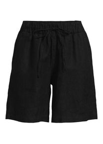 LANDS' END Premium Reinleinen-Schlupfshorts, Damen,  Schwarz, Leinen, by Lands' End