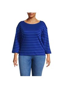LANDS' END Supima&reg; Shirt mit 3/4-Glocken&auml;rmeln, Damen,  Blau, Baumwolle, by Lands' End