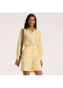 LANDS' END Premium Reinleinen-Schlupfshorts, Damen,  Gelb, Leinen, by Lands' End