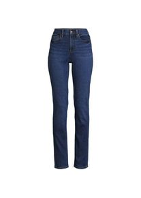 LANDS' END Straight Fit Recover High Waist Jeans, Damen,  Blau, Baumwoll-Mischung, by Lands' End