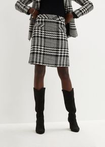 bonprix Rock aus softem Boucl&eacute;garn, schwarz, Gr.52, Modischer Rock mit Hahnentrittmuster