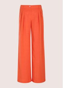 Madeleine Mode Stoffhose MADELEINE "Bundfaltenhose Leichte Sommerhose mit Formbund", Damen, Gr. 48, N + K Gr, orange (mango), Obermaterial: 70% Lyocell CLY. 30% Leinen LI., Hosen Stoffhose