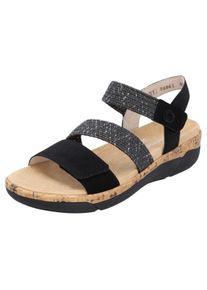 Keilsandalette Remonte, Damen, Gr. 39, schwarz, Bast, Lederimitat, Schuhe Keilsandalette, Riemchensandale, Bequemschuh, Sommerschuh mit Soft-Fu&szlig;bett