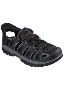 Outdoorsandale Skechers "TRESMEN-NORVICK", Herren, Gr. 43, schwarz, Lederimitat, Textil, Schuhe Outdoorsandale, Trekking Sandale mit Slip-ins Funktion