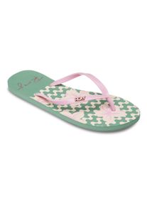 Sandale Roxy "Viva Stamp Ii", Damen, Gr. 7(37), gr&uuml;n (sage), Obermaterial:Obermaterial: 98% Synthetik / 2% Metall, Futter: 100% Synthetik, Laufsohle: 100% gesch&auml;umtes Gummi;, Schuhe Sandale