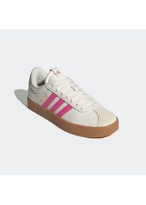 Sneaker adidas Sportswear "VL COURT 3.0", Damen, Gr. 37, core wei&szlig;, pulse magenta, gold metallic, Leder, Synthetik, Schuhe Sneaker, inspiriert vom Design des adidas samba