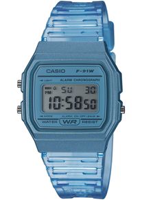 Chronograph, blau (hellblau, transparent), CASIO TIMELESS COLLECTION, Armbanduhren, Damen, Chronograph, Quarzuhr, Armbanduhr,Herren,Damen,Jugendliche, Digitaluhr,Resinarmband