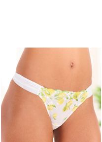 String Vivance, Damen, Gr. 48/50, wei&szlig;, gelb, Spitze, Obermaterial: 85% Polyamid, 15% Elasthan, Unterhosen String, mit Zitronen-Stickerei