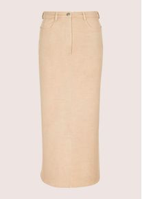 Madeleine Mode Regular-fit-Jeans MADELEINE "Jeansrock Midirock mit Formbund", Damen, Gr. 40, N-Gr, kiesel, Obermaterial: 50% Baumwolle CO. 48% Viskose CV. 2% Elasthan EL., Jeans Regular-fit-Jeans